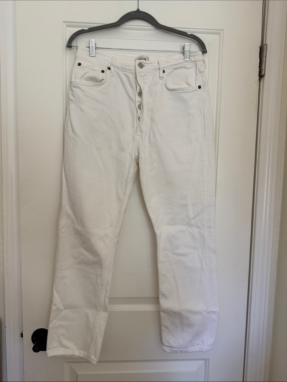 Agolde women's Straight Jeans in White